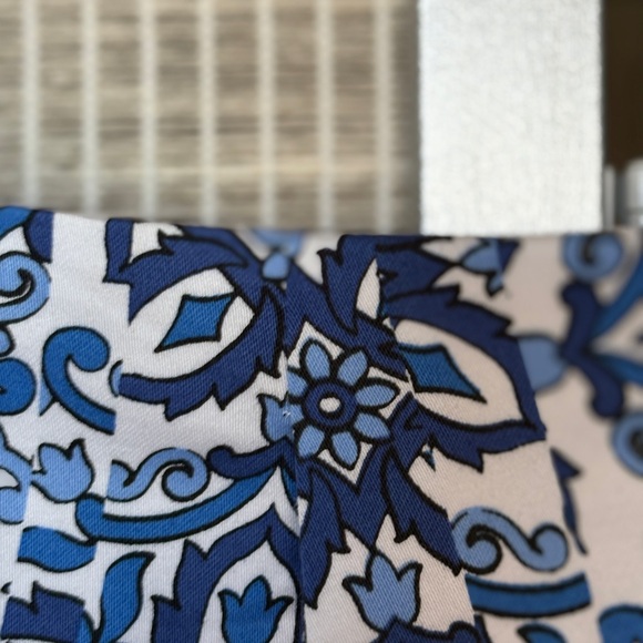 Milly White and Blue High-Low A-Line Skirt - Picture 2 of 4